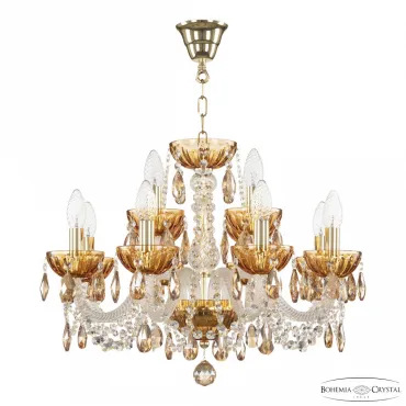 Подвесная люстра Bohemia Ivele Crystal 5402 5402/8+4/195 G Amber/M-1H K721