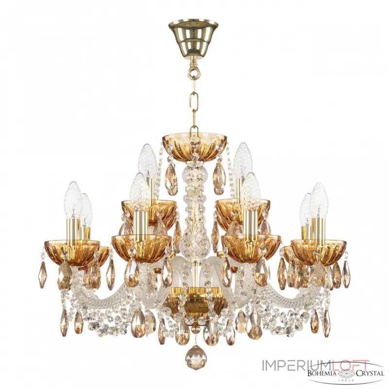 Подвесная люстра Bohemia Ivele Crystal 5402 5402/8+4/195 G Amber/M-1H K721