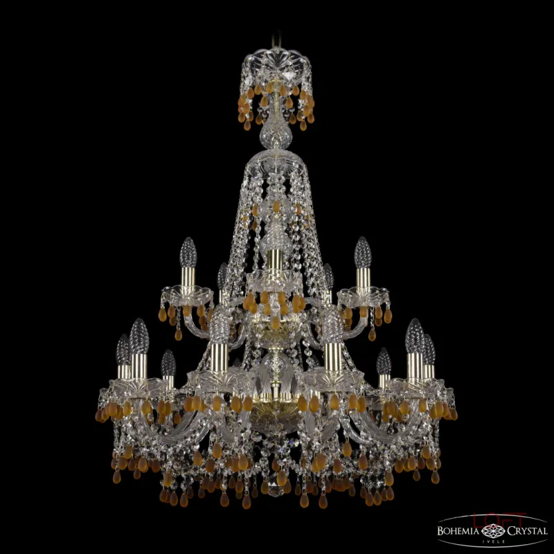 Подвесная люстра Bohemia Ivele Crystal 1410 1410/10+5/240/XL-91/2d G V1003