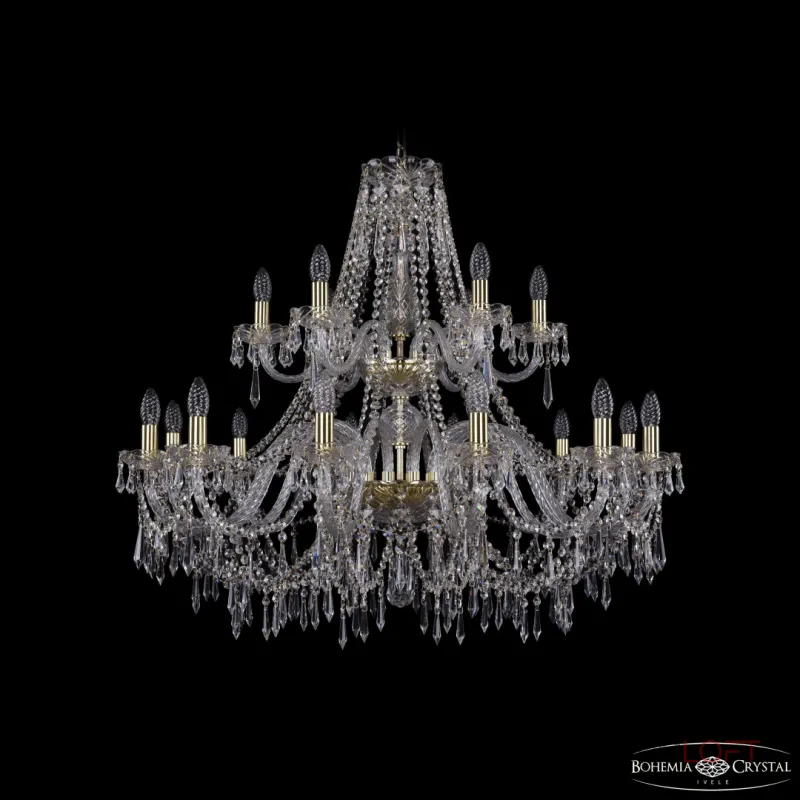 Подвесная люстра Bohemia Ivele Crystal 1403 1403/12+6/360/2d G