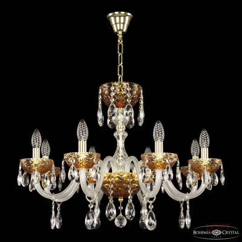 Подвесная люстра Bohemia Ivele Crystal 5417 5417/8/240 G Amber/M-1F Подвесная люстра Bohemia Ivele Crystal 5417 5417/8/240 G Amber/M-1F