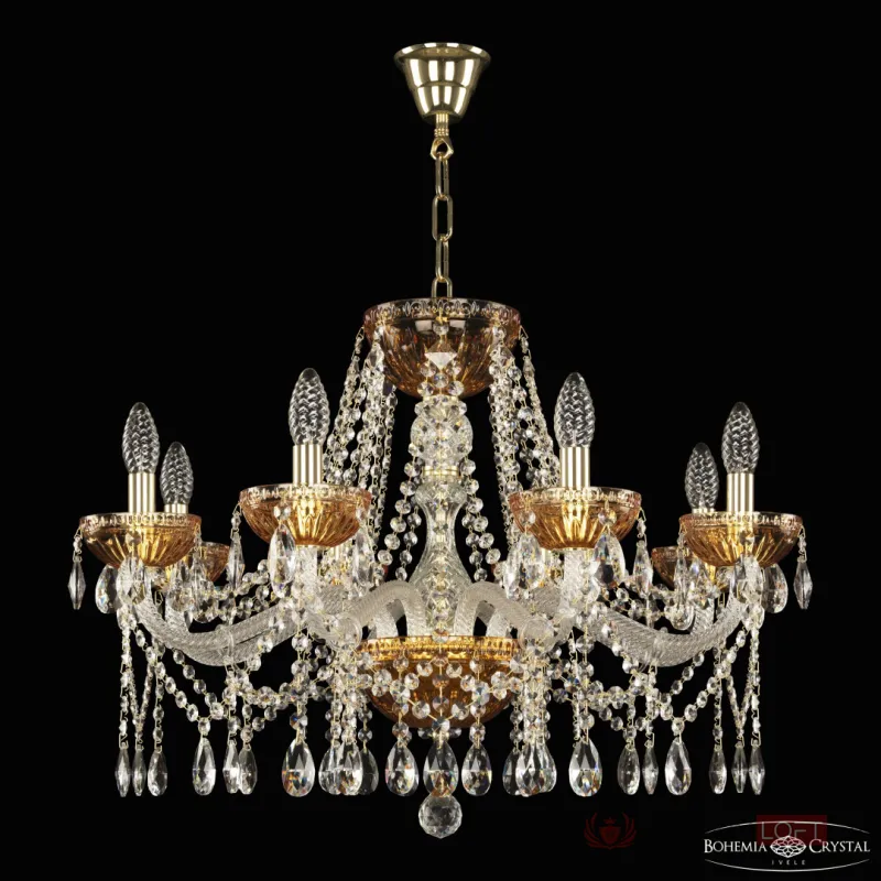 Люстра Bohemia Ivele Crystal 5413 5413/8/240 G Amber/M-1G от ImperiumLoft