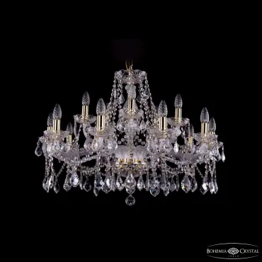 Подвесная люстра Bohemia Ivele Crystal 1413 1413/10+5/300 G Leafs