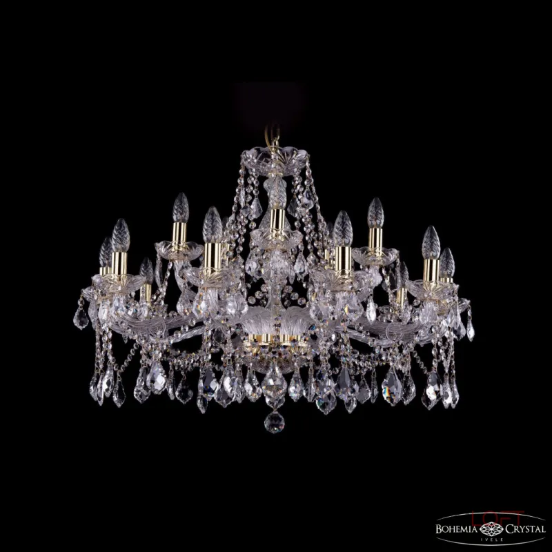 Подвесная люстра Bohemia Ivele Crystal 1413 1413/10+5/300 G Leafs