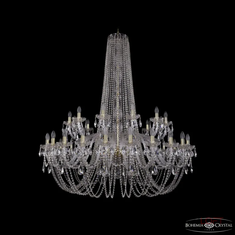 Подвесная люстра Bohemia Ivele Crystal 1402 1402/24+12/530/h-160 G