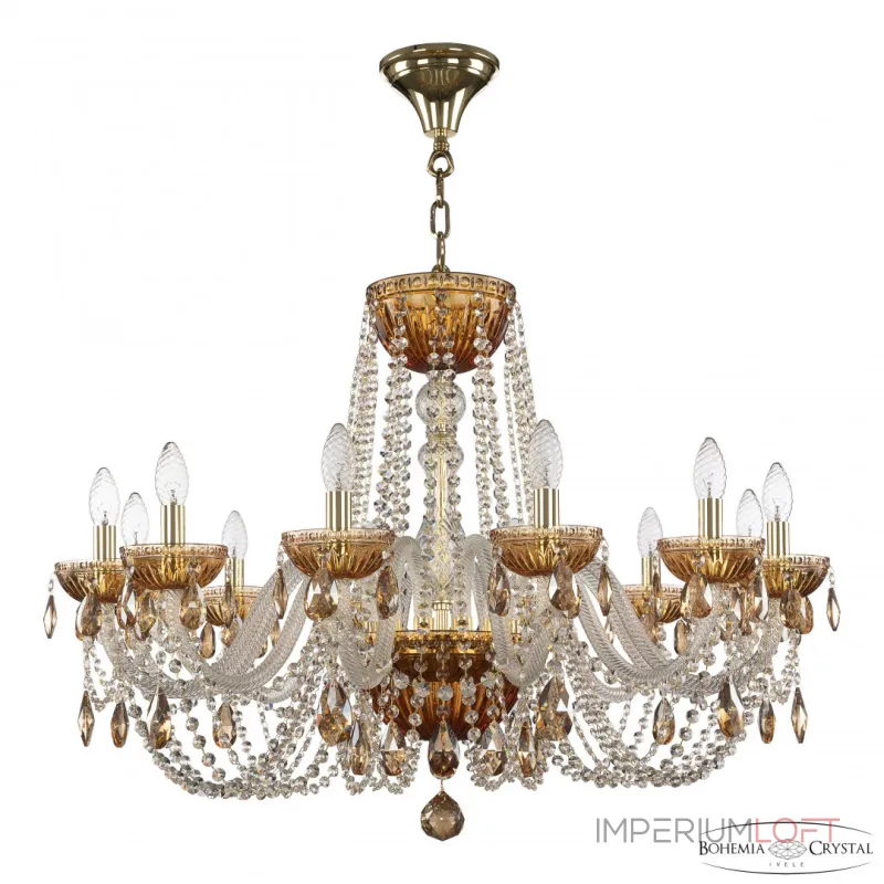 Подвесная люстра Bohemia Ivele Crystal 5402 5402/12/300 G Amber/M-1G K721