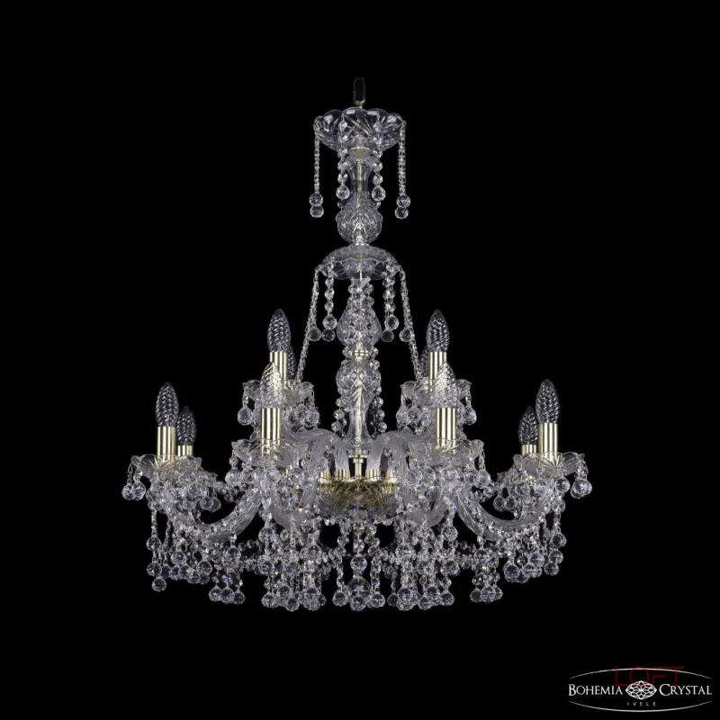 Подвесная люстра Bohemia Ivele Crystal 1409 1409/8+4/240/XL-76 G Подвесная люстра Bohemia Ivele Crystal 1409 1409/8+4/240/XL-76 G