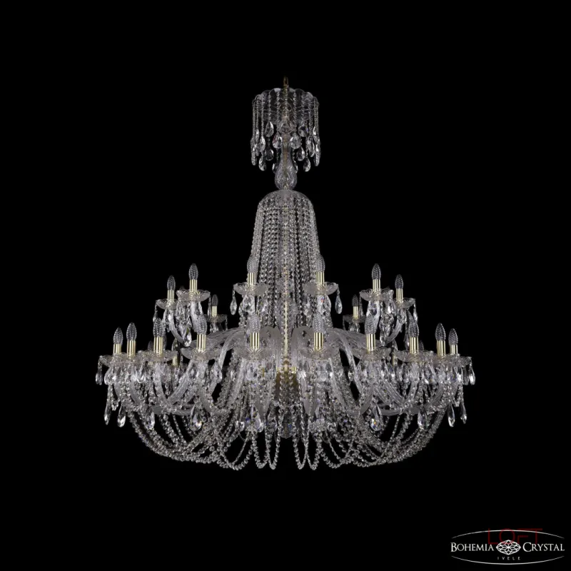 Подвесная люстра Bohemia Ivele Crystal 1402 1402/24+12/530/XL-154 G