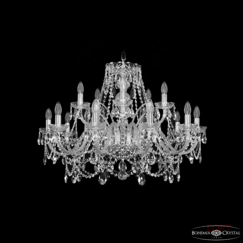 Подвесная люстра Bohemia Ivele Crystal 1411 1411/10+5/300 Ni