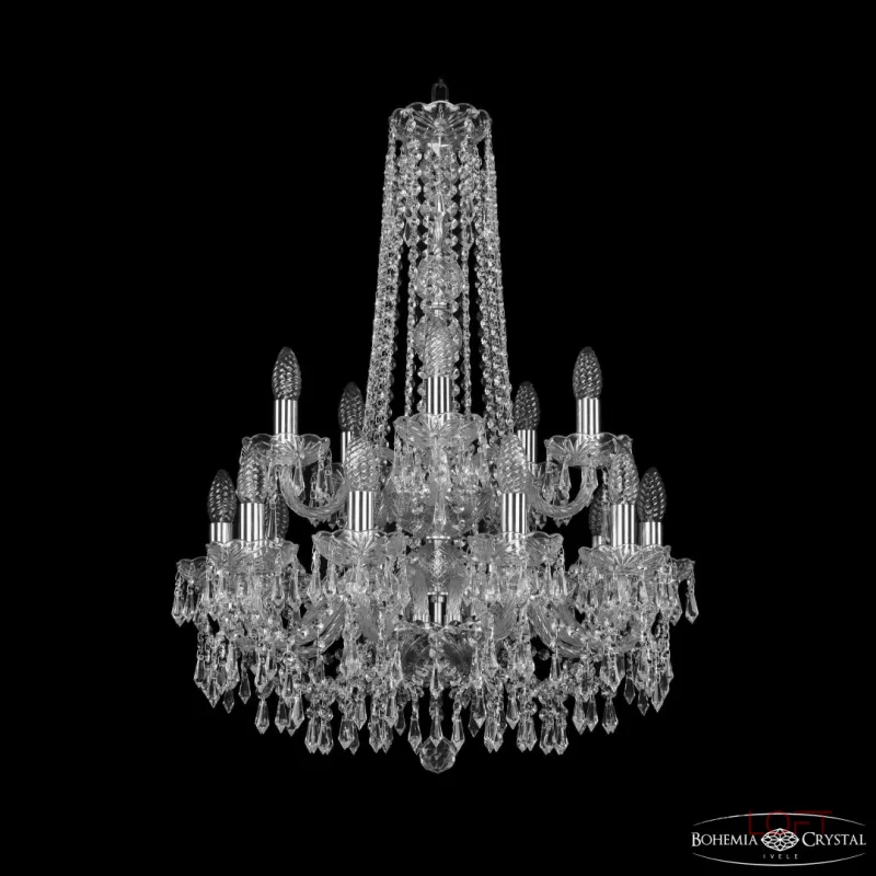 Подвесная люстра Bohemia Ivele Crystal 1403 1403/10+5/195/h-77/2d Ni