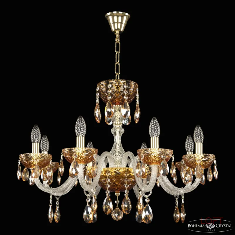 Подвесная люстра Bohemia Ivele Crystal 5417 5417/8/240 G Amber/M-1F K721 Подвесная люстра Bohemia Ivele Crystal 5417 5417/8/240 G Amber/M-1F K721