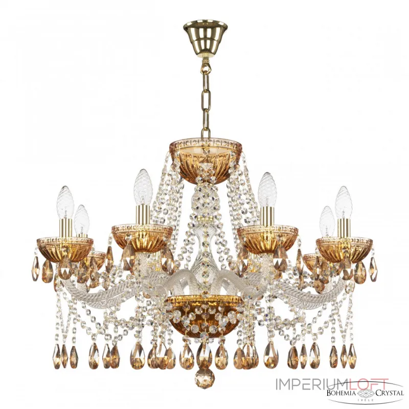 Подвесная люстра Bohemia Ivele Crystal 5413 5413/8/240 G Amber/M-1G K721