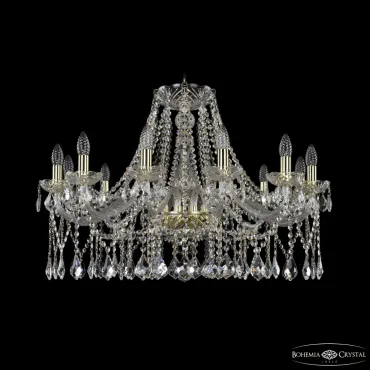 Подвесная люстра Bohemia Ivele Crystal 1413 1413/12/300 G Leafs