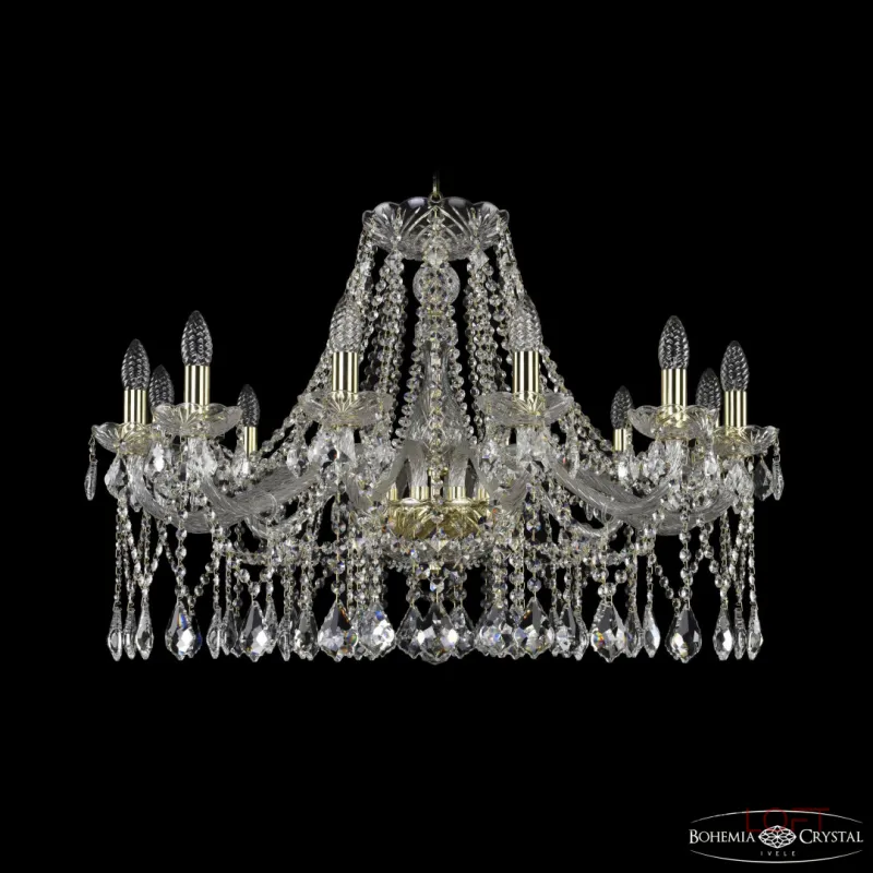 Подвесная люстра Bohemia Ivele Crystal 1413 1413/12/300 G Leafs