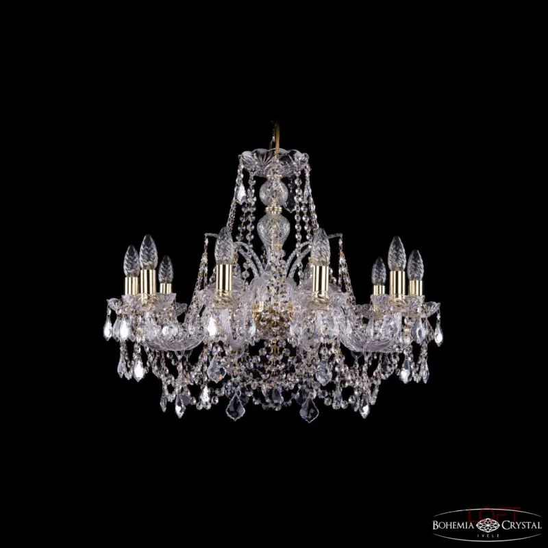 Подвесная люстра Bohemia Ivele Crystal 1411 1411/10/240 G Leafs