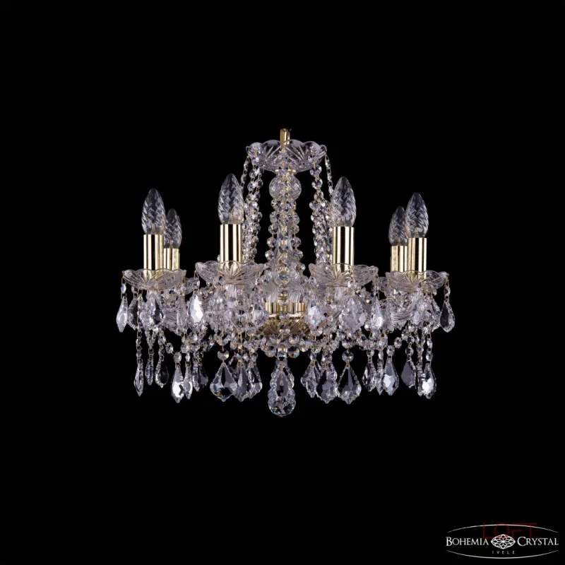 Подвесная люстра Bohemia Ivele Crystal 1413 1413/8/165 G Leafs