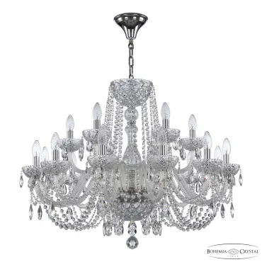 Подвесная люстра Bohemia Ivele Crystal 5402 5402/12+6/300 Ni Clear/M-1F