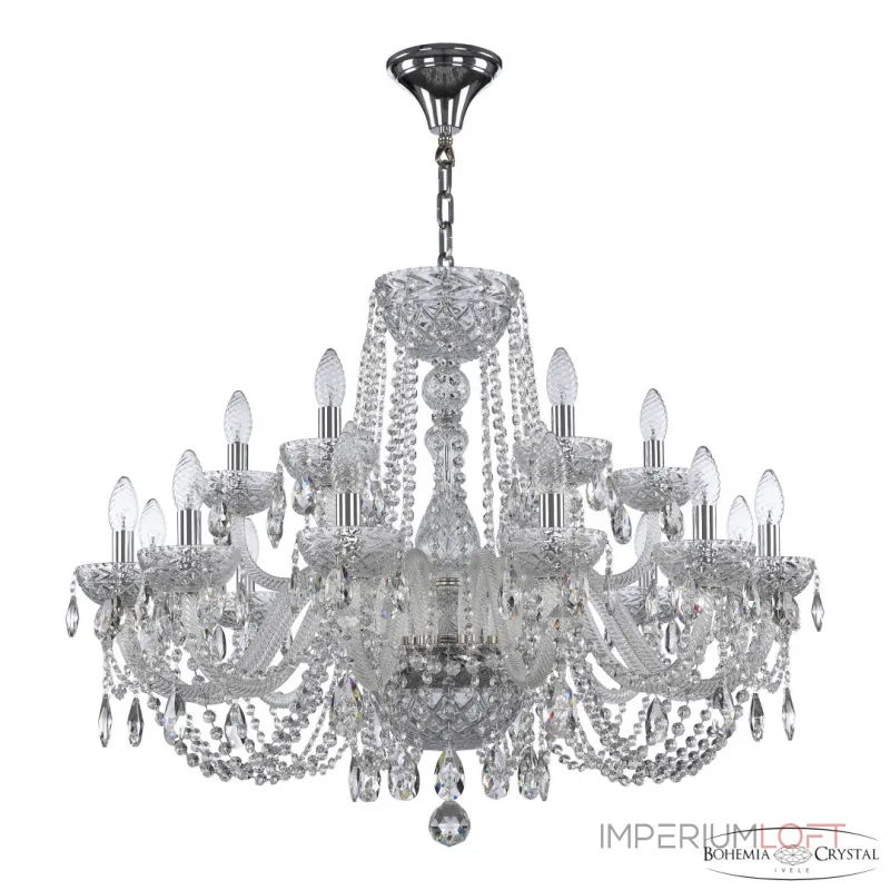 Подвесная люстра Bohemia Ivele Crystal 5402 5402/12+6/300 Ni Clear/M-1F