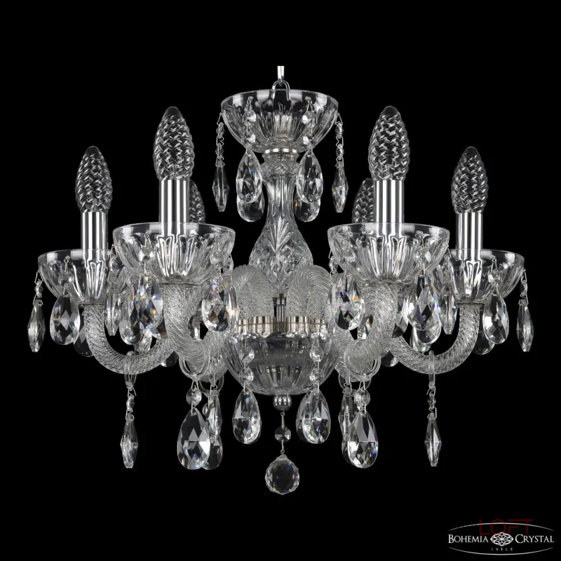 Подвесная люстра Bohemia Ivele Crystal 5417 5417/6/141 Ni Clear/M-1H