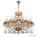 Подвесная люстра Bohemia Ivele Crystal 5413 5413/10+5/240 G Amber/M-1G