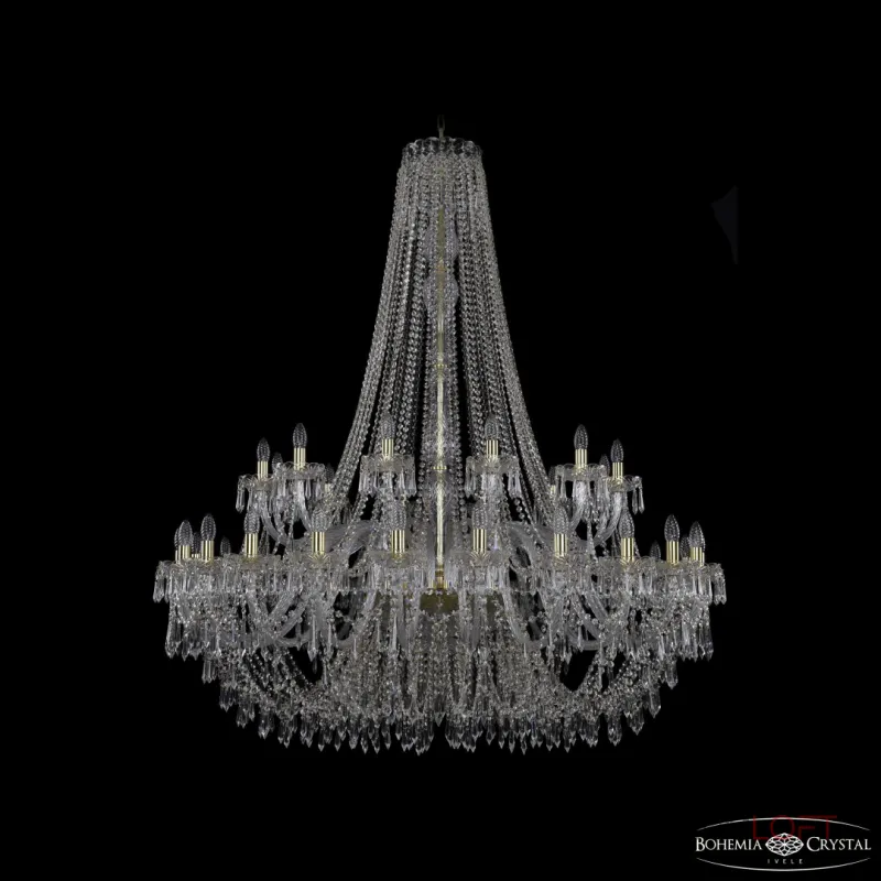 Подвесная люстра Bohemia Ivele Crystal 1403 1403/24+12/530/h-160 G