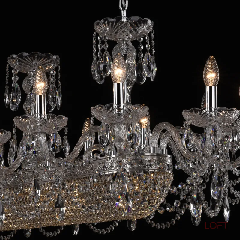 Подвесная люстра Bohemia Ivele Crystal 1453 1453/18/195/1500 Ni Подвесная люстра Bohemia Ivele Crystal 1453 1453/18/195/1500 Ni