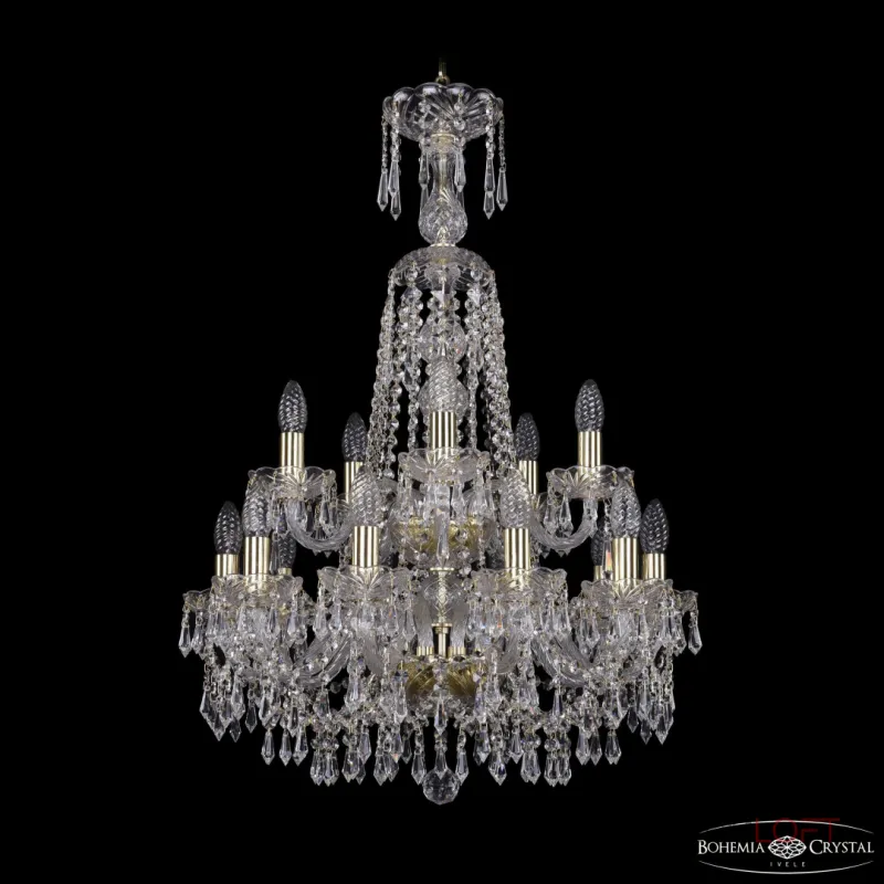 Подвесная люстра Bohemia Ivele Crystal 1403 1403/10+5/195/XL-84/2d G
