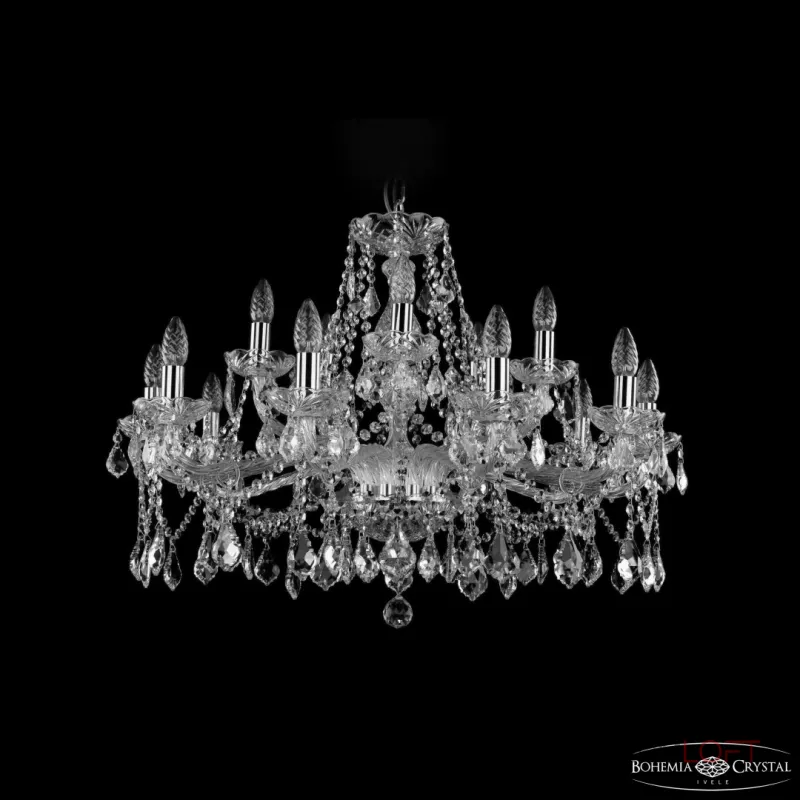 Подвесная люстра Bohemia Ivele Crystal 1413 1413/10+5/300 Ni Leafs Подвесная люстра Bohemia Ivele Crystal 1413 1413/10+5/300 Ni Leafs