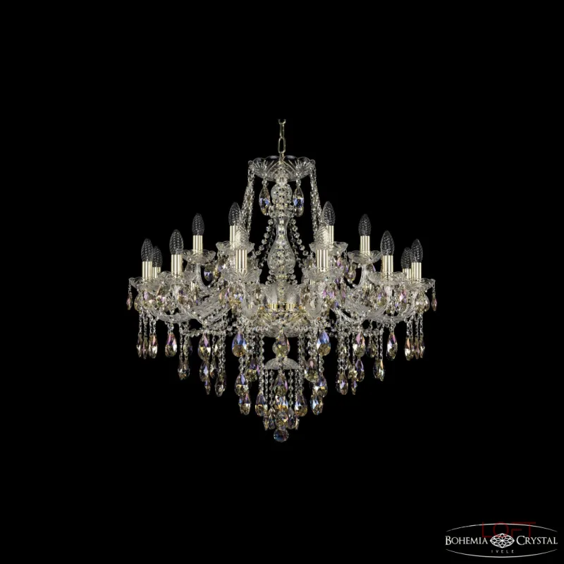Подвесная люстра Bohemia Ivele Crystal 1415 1415/12+6/300 G K801 Подвесная люстра Bohemia Ivele Crystal 1415 1415/12+6/300 G K801