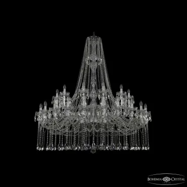 Подвесная люстра Bohemia Ivele Crystal 1413 1413/24+12/530/h-160 Ni