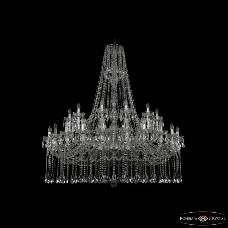 Подвесная люстра Bohemia Ivele Crystal 1413 1413/24+12/530/h-160 Ni