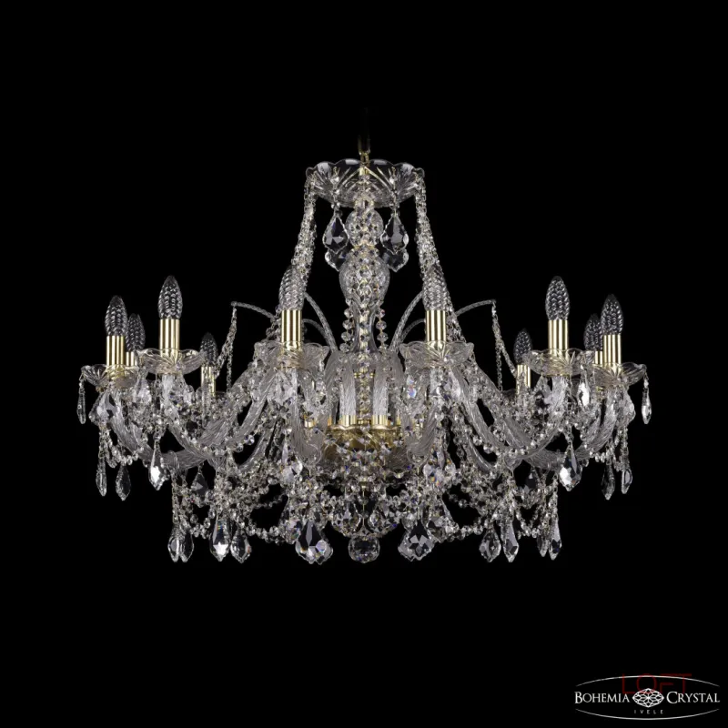 Подвесная люстра Bohemia Ivele Crystal 1411 1411/12/300 G Leafs