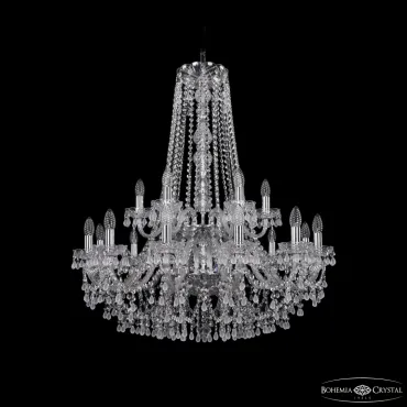 Подвесная люстра Bohemia Ivele Crystal 1410 1410/12+6/300/h-95/2d Ni V0300