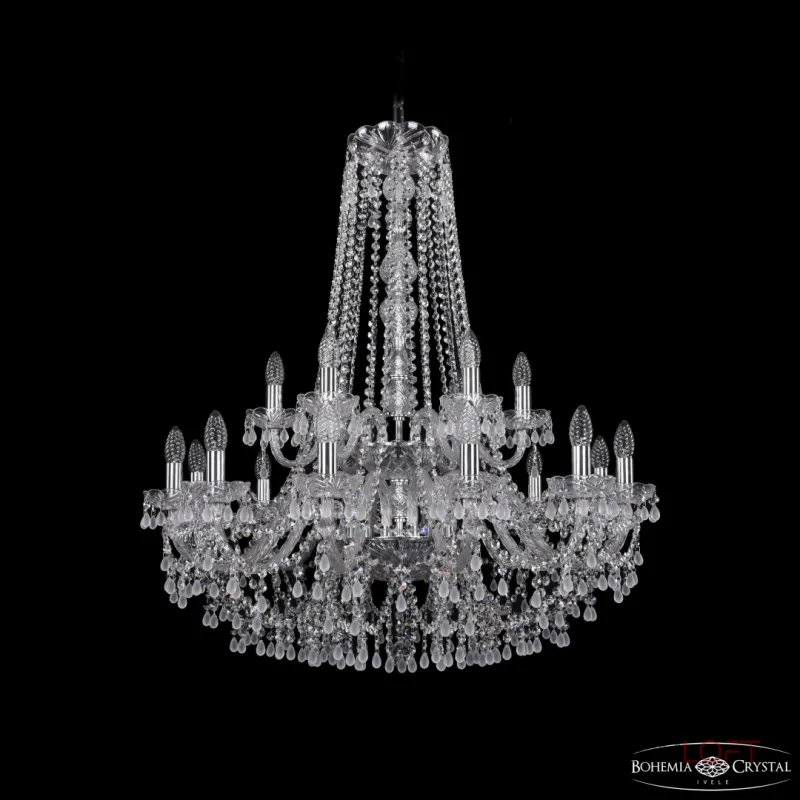 Подвесная люстра Bohemia Ivele Crystal 1410 1410/12+6/300/h-95/2d Ni V0300