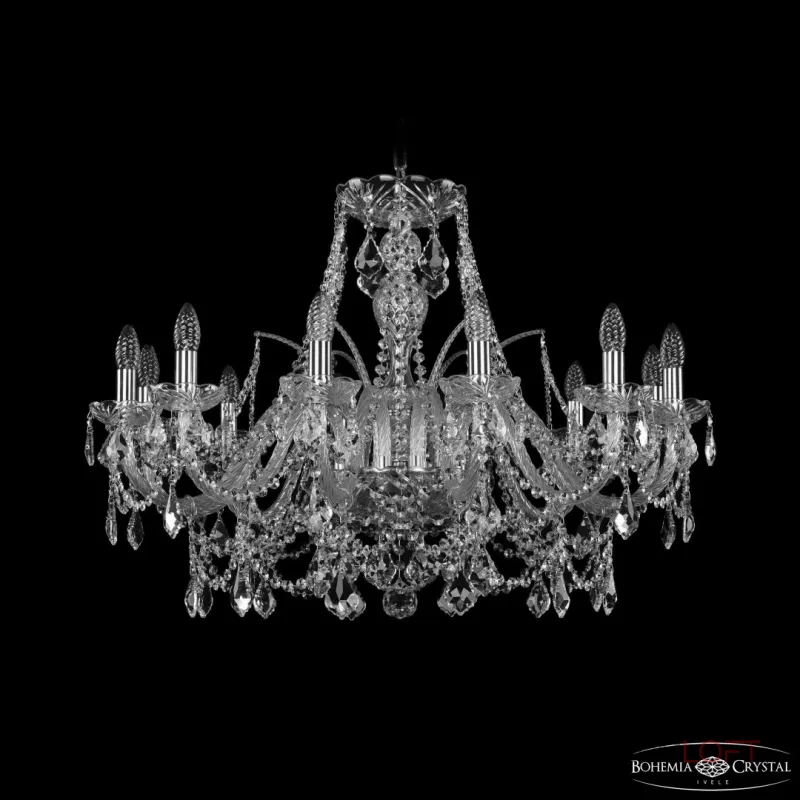 Подвесная люстра Bohemia Ivele Crystal 1411 1411/12/300 Ni Leafs Подвесная люстра Bohemia Ivele Crystal 1411 1411/12/300 Ni Leafs