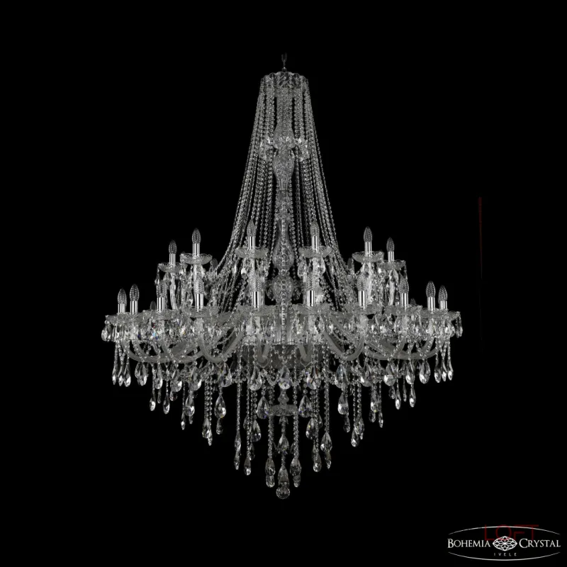 Подвесная люстра Bohemia Ivele Crystal 1415 1415/24+12+6/530/h-187 Ni