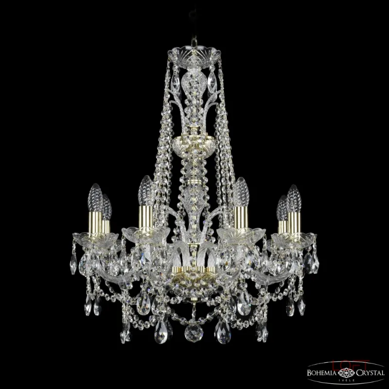 Подвесная люстра Bohemia Ivele Crystal 1411 1411/8/195/XL-65 G Подвесная люстра Bohemia Ivele Crystal 1411 1411/8/195/XL-65 G
