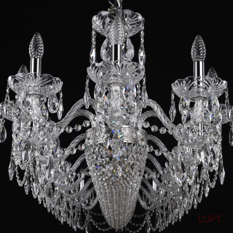 Подвесная люстра Bohemia Ivele Crystal 1453 1453/18/195/1500 Ni Подвесная люстра Bohemia Ivele Crystal 1453 1453/18/195/1500 Ni