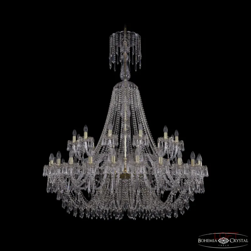 Подвесная люстра Bohemia Ivele Crystal 1403 1403/24+12/530/XL-160 G