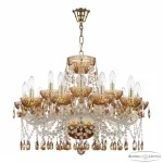 Подвесная люстра Bohemia Ivele Crystal 5413 5413/10+5/240 G Amber/M-1G K721