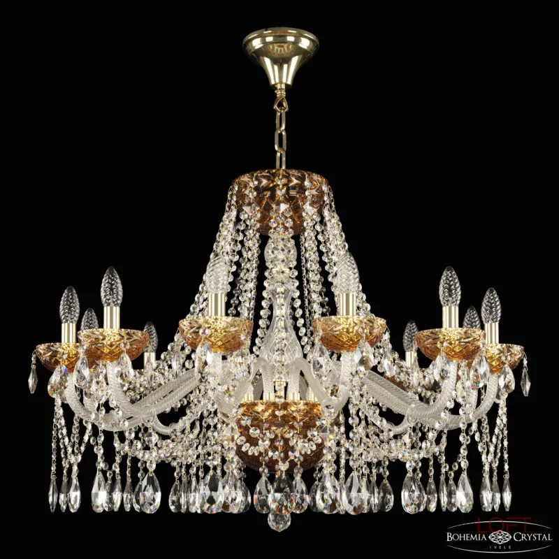 Подвесная люстра Bohemia Ivele Crystal 5413 5413/12/300 G Amber/M-1F Подвесная люстра Bohemia Ivele Crystal 5413 5413/12/300 G Amber/M-1F