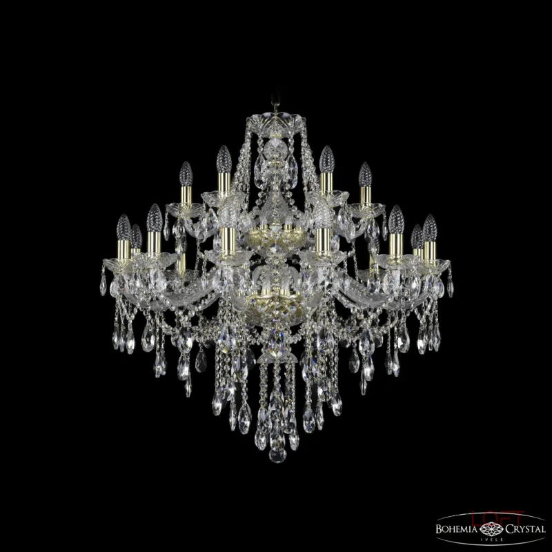 Подвесная люстра Bohemia Ivele Crystal 1415 1415/12+6/300/2d G