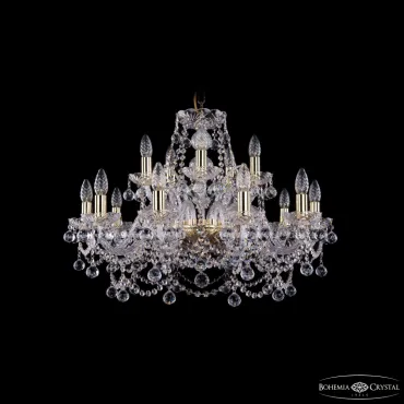 Подвесная люстра Bohemia Ivele Crystal 1411 1411/10+5/240 G Balls