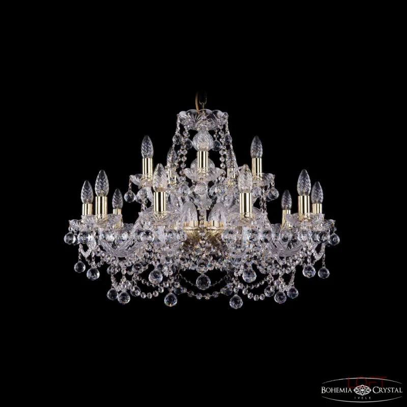 Подвесная люстра Bohemia Ivele Crystal 1411 1411/10+5/240 G Balls Подвесная люстра Bohemia Ivele Crystal 1411 1411/10+5/240 G Balls