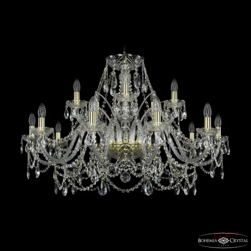 Подвесная люстра Bohemia Ivele Crystal 1411 1411/10+5/360 G