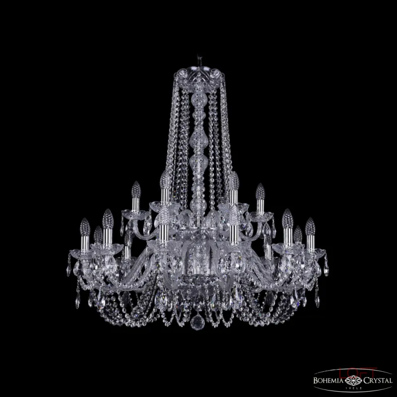 Подвесная люстра Bohemia Ivele Crystal 1402 1402/12+6/300/h-91/2d Ni Подвесная люстра Bohemia Ivele Crystal 1402 1402/12+6/300/h-91/2d Ni