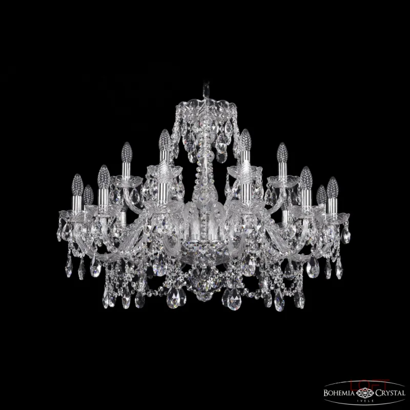 Подвесная люстра Bohemia Ivele Crystal 1411 1411/12+6/300 Ni Подвесная люстра Bohemia Ivele Crystal 1411 1411/12+6/300 Ni