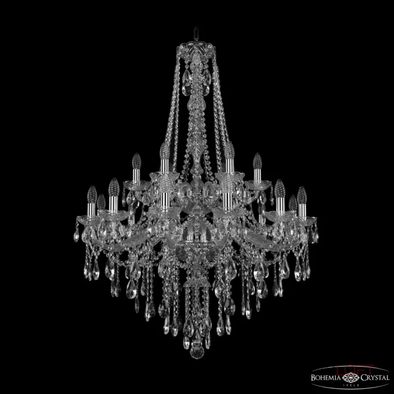 Подвесная люстра Bohemia Ivele Crystal 1415 1415/12+6/300/h-112/2d Ni
