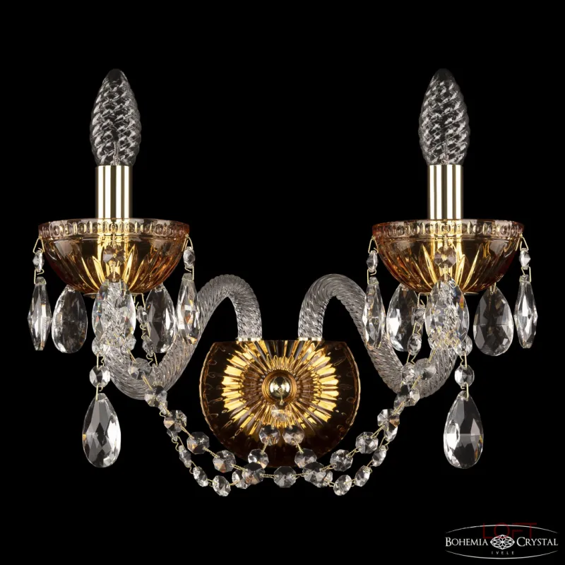 Бра Bohemia Ivele Crystal 5402 5402B/2/165 G Amber/M-1G Бра Bohemia Ivele Crystal 5402 5402B/2/165 G Amber/M-1G