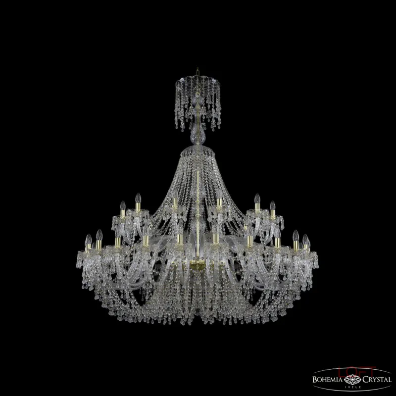 Подвесная люстра Bohemia Ivele Crystal 1410 1410/24+12/530/XL-156 G V0300 Подвесная люстра Bohemia Ivele Crystal 1410 1410/24+12/530/XL-156 G V0300